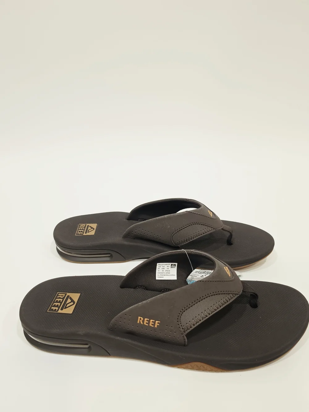 Reef Fanning Men's Dark Brown Padded Toe-Post Flip Flops Mens Size 13